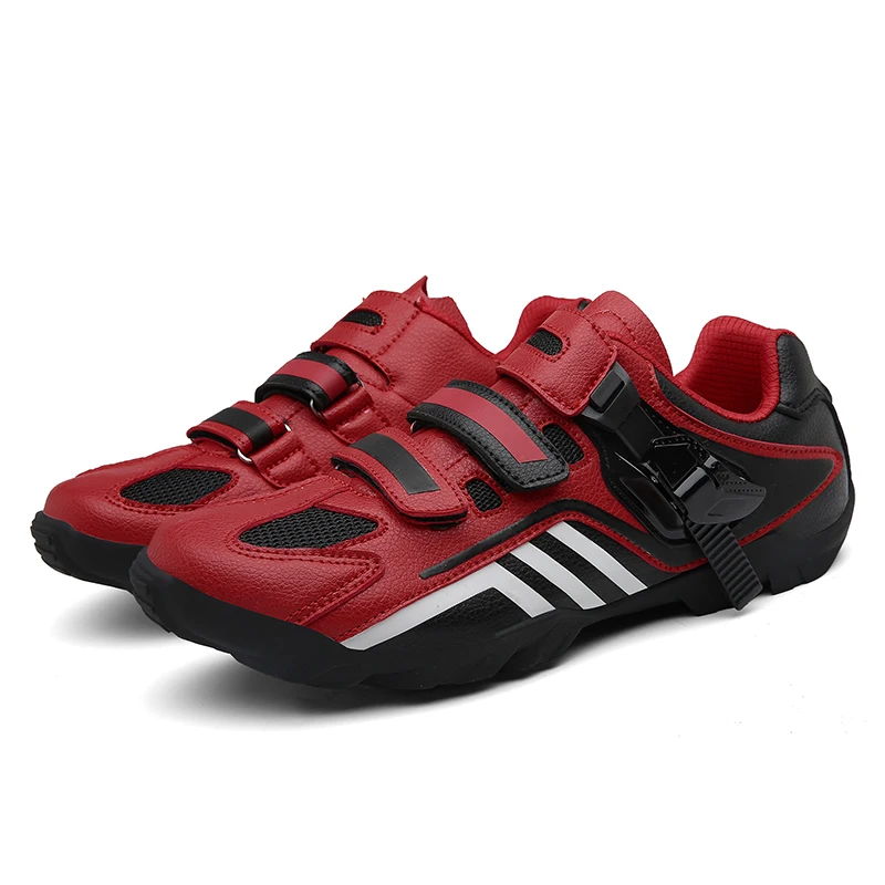 Lightweight breathable synthetic leather sports shoes for mountain anti slip bicycle manufacturers