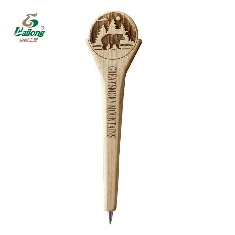 Профессиональная фабрика ручной работы Пользовательский логотип туристический сувенир подарок гравировка деревянная ручка