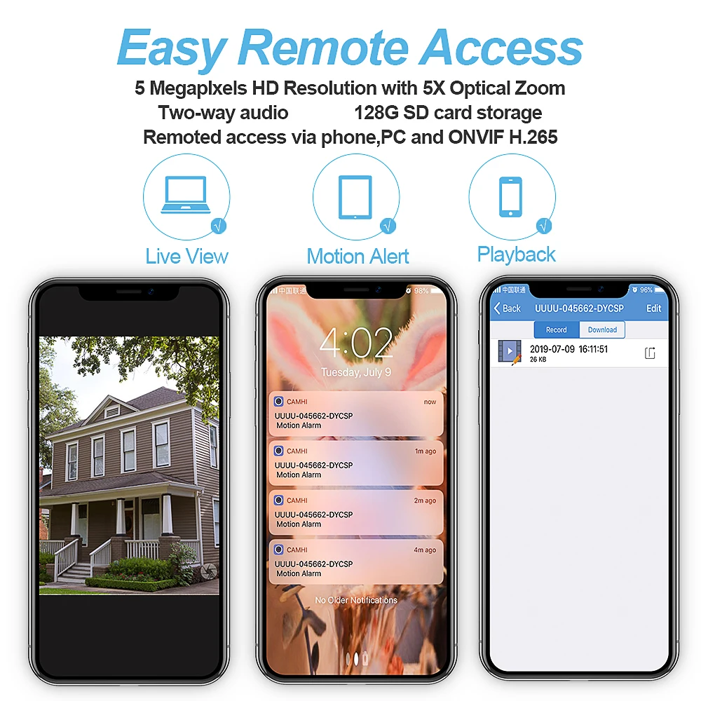 SV3C 100ft POE Security Camera Wide View 5MP Outdoor IP Camera