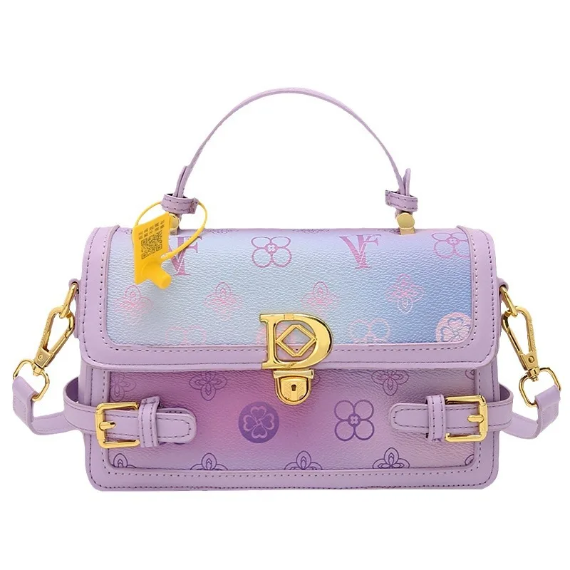 Logo Supplier Printed Waterproof Pu Polyester Designer Luxury Branded Crossbody Handbags