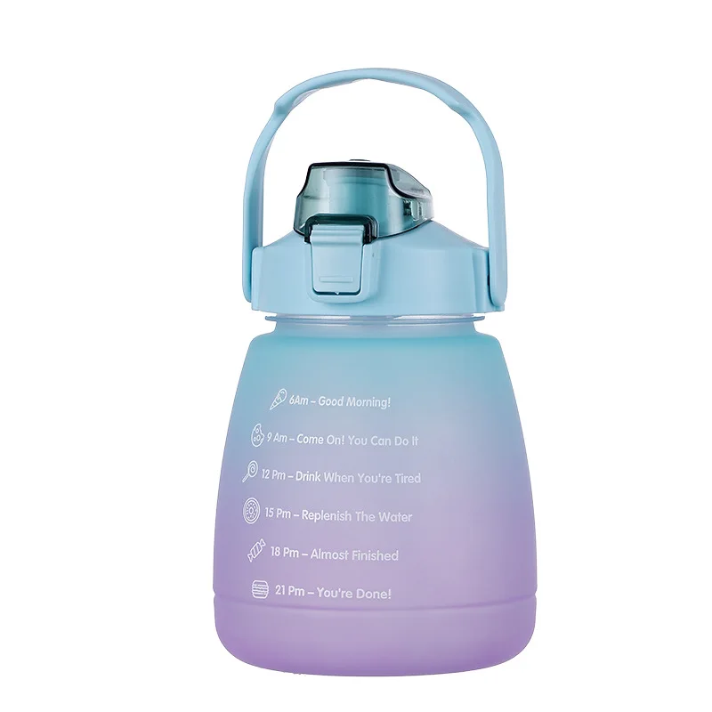 1300 ML Large Capacity Gradient Matte Water cup Outdoor Sports Water Bottle With Straw