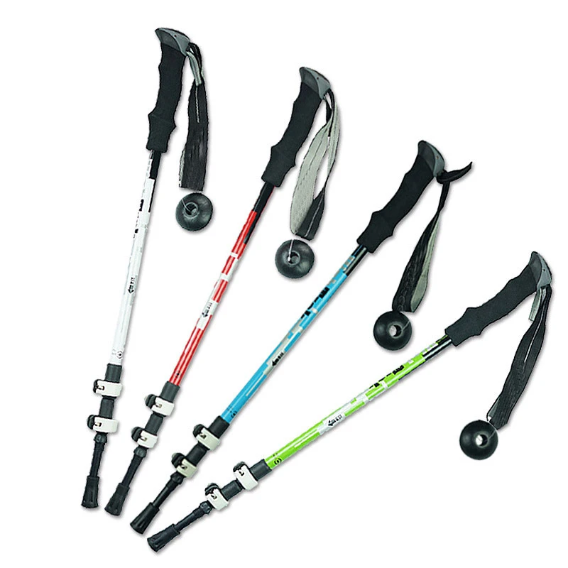 Large wholesale outdoor sturdy trekking retractable multifunctional trekking walking stick
