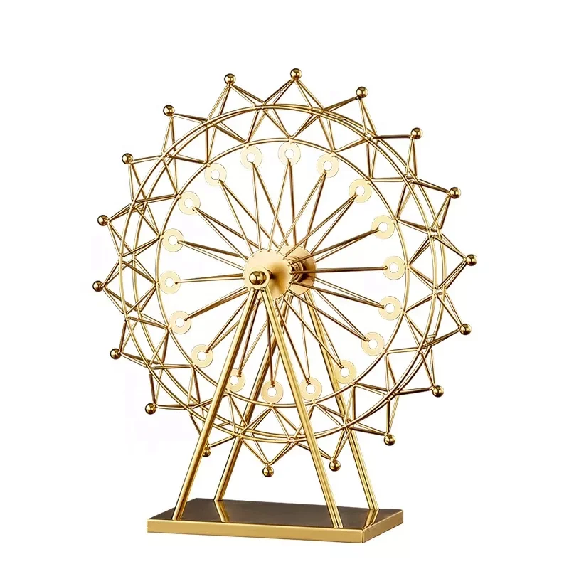 Home accessories handicraft metal statue display Christmas metal decorations home decorations Ferris wheel