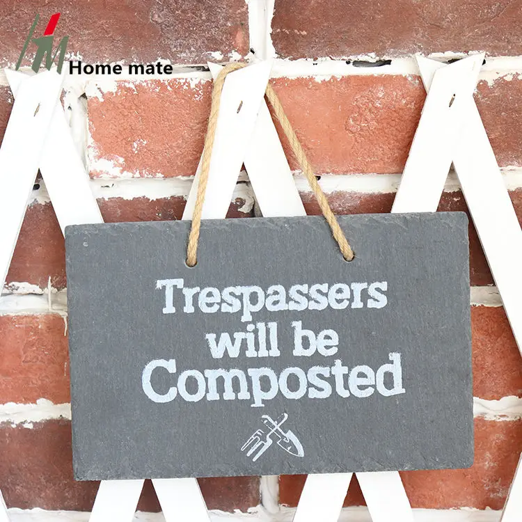 Handmade ECO friendly rock black hanging markers slate door signs