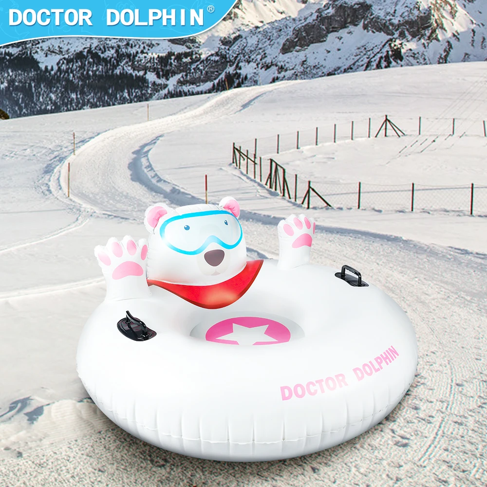 Cute Cartoon New Design Pvc Inflatable Snow Tube Sled Snow Toys For Winter Outdoor Sledding Sports Fun Winter Fun Snow Tube