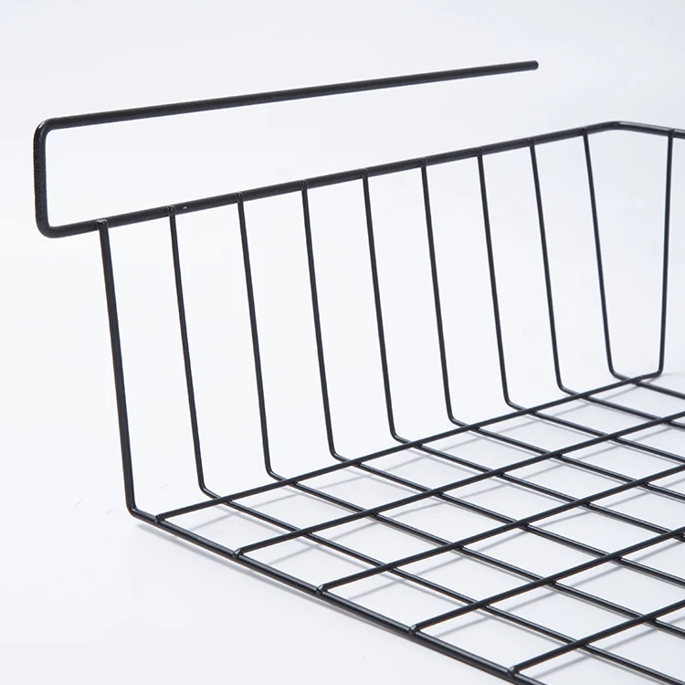 Table Hanging Wire Baskets Under Shelf Hanging Storage Basket Stackable Hanging Metal Grid Basket