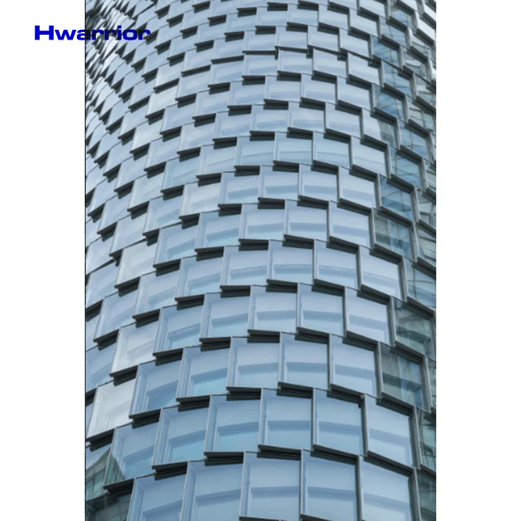 Hwarrior exterior facade tile easy to install shopping mall curtain wall glass fittings