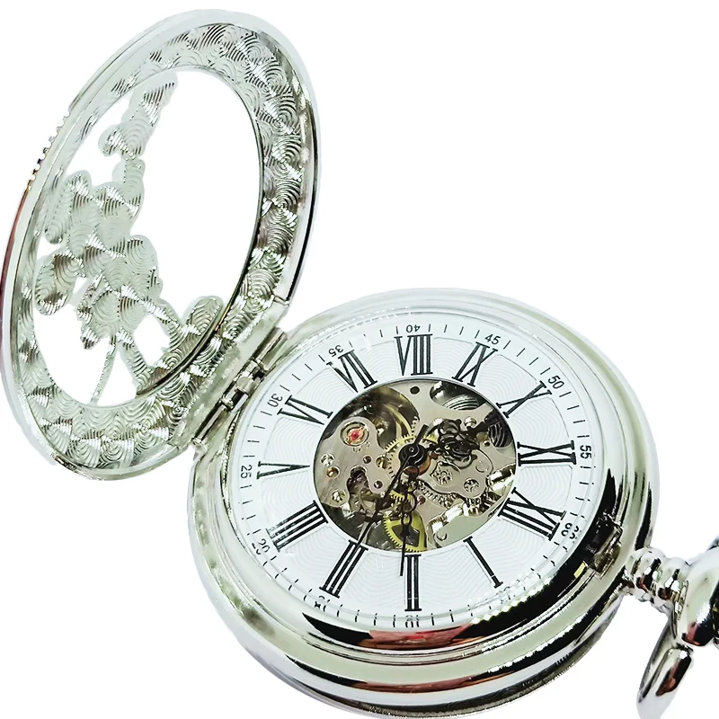PM7079 Заводская поставка Модные двойные открытые антикварные мужские фирменные Механические карманные часы