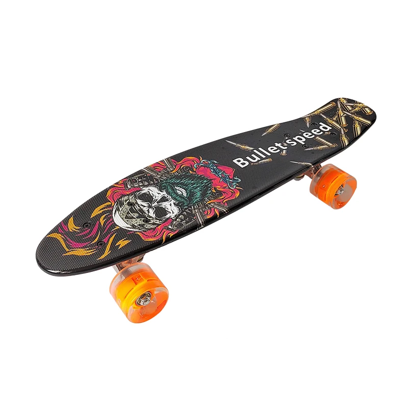 cheap 22 inch  plastic skateboard penny board with LED  wheel