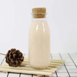 Factory outlet sale recyclable 300ml glass milk bottle with cork