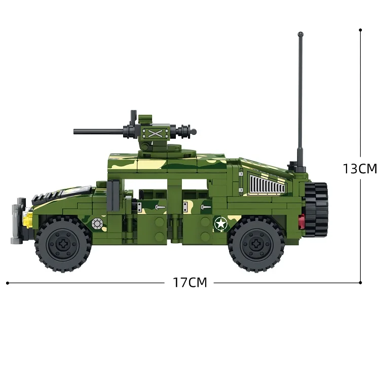 New arrival military armored vehicle tank off road toy car blocks with color box