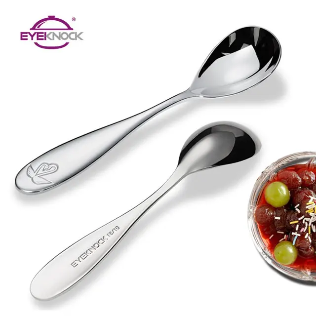 EYEKNOCK Ready To Ship new design 304 stainless steel spoon Dropshipping home kitchen utensil cutlery set spoon