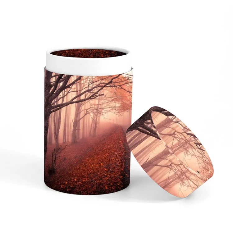  Уникальный биоразлагаемые похороны ПЭТ гроб гробы цилиндр бумага посыпать Цветы трубки «Птицы» человека кремации пепел упаковочная коробка