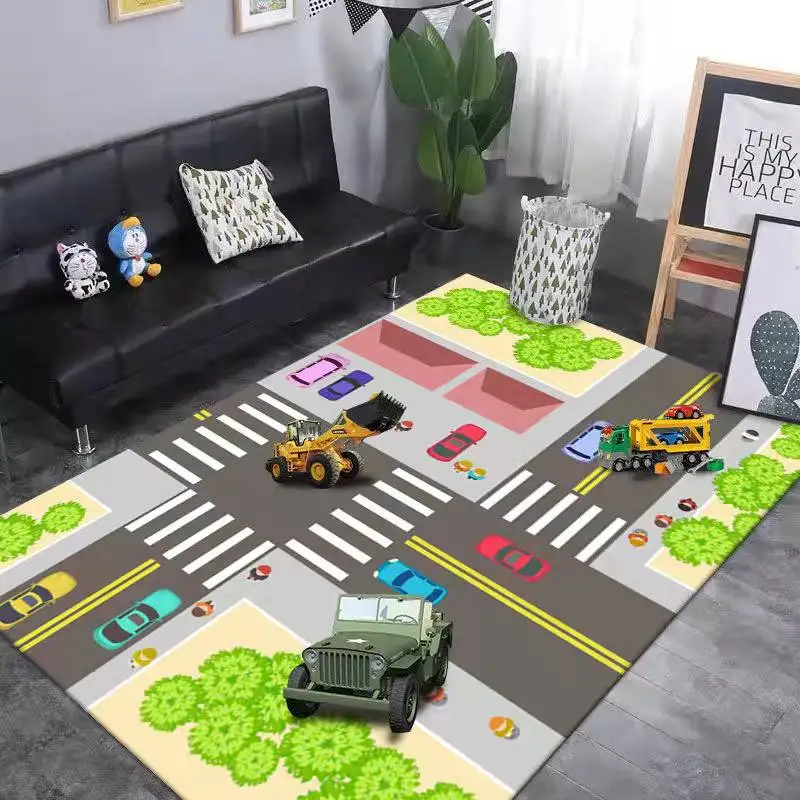 Kids Carpet Play mat Rug Fun Carpet City Map for Hot Wheels Track Racing and Toys Floor Mats for Cars for Toddler Boys Bedroom