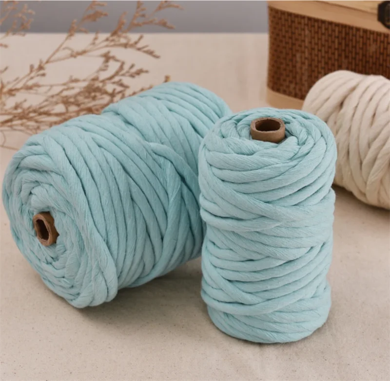 9 mm Colorful Recycled Cotton rope  twisted Macrame cord Twisted 100% cotton macrame rope  decor craft DIY cord