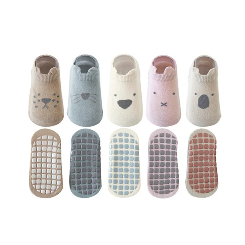 Socksmate hot selling kids socks(old) floor 2021 for baby non-skid rubber soles animal ears color slippers indoor shoes socks
