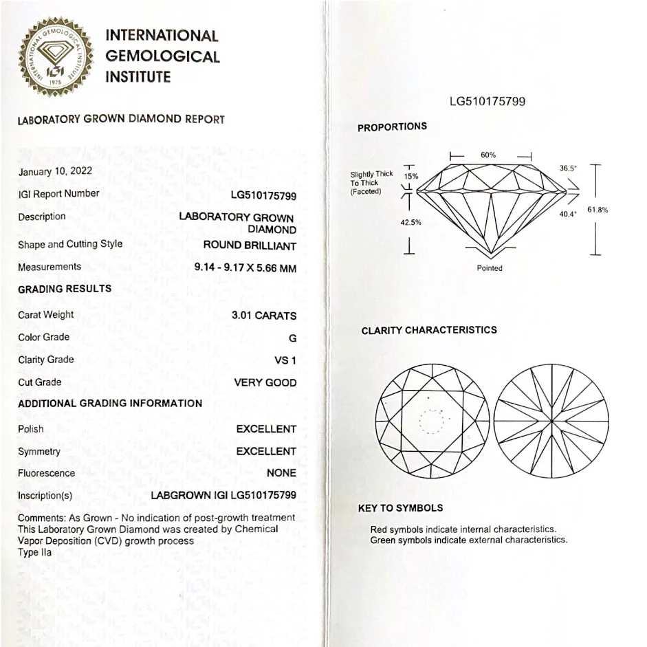 1.5 Carat 2 Carat 3 Carat IG I certified  CVD Lab Grown Diamond Price LabGrown Diamond CVD Loose Diamond