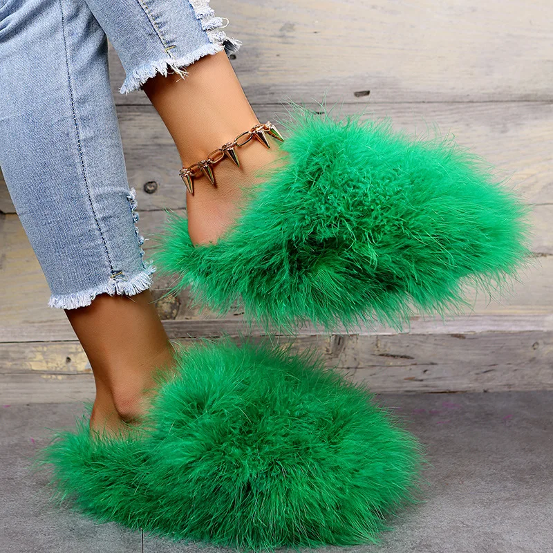 Woolen Sheep Wool Fur House Slides Slippers Slides Famous Brand Luxury Indoors Outdoor Winter for Woman Fashion Leather Summer