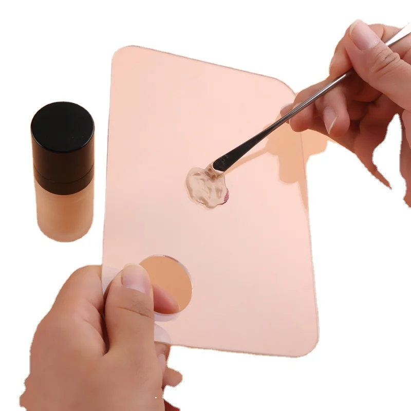 new arrival private label clear acrylic make up makeup foundation hand plate for mixing palette or nail art mixing plate