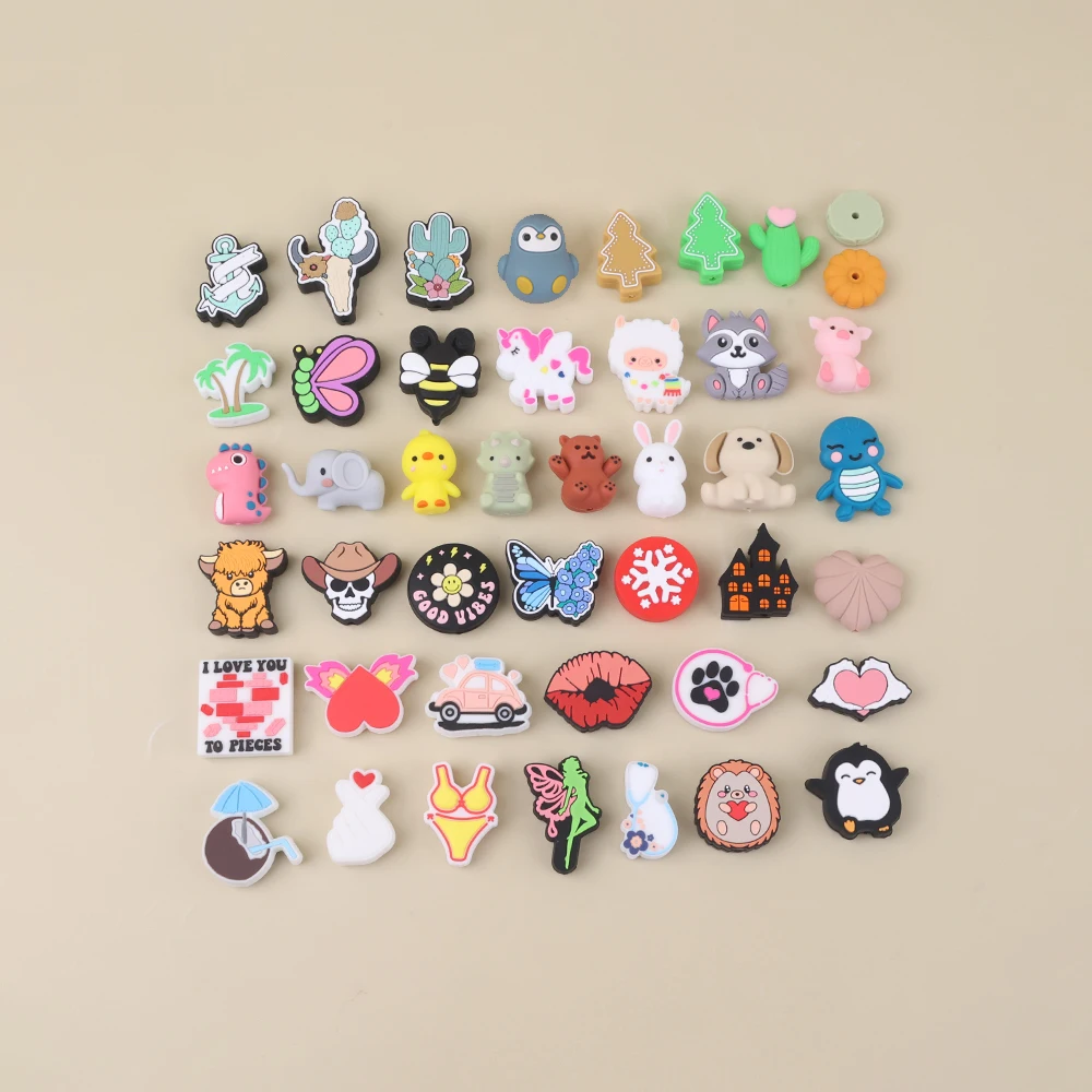Manufacture Silicone Beads Focal Cartoon 3d Animal Sport New Silicone Custom Designer Focal Beads For Pens Making