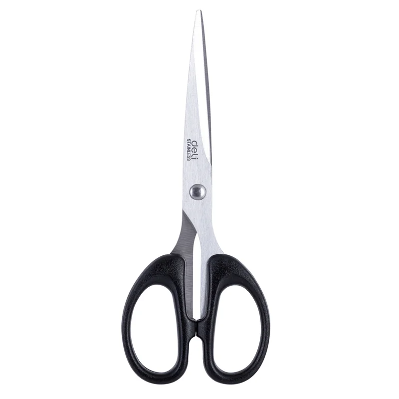 deli E6034 # scissors durable school stationery # 160mm # black/red