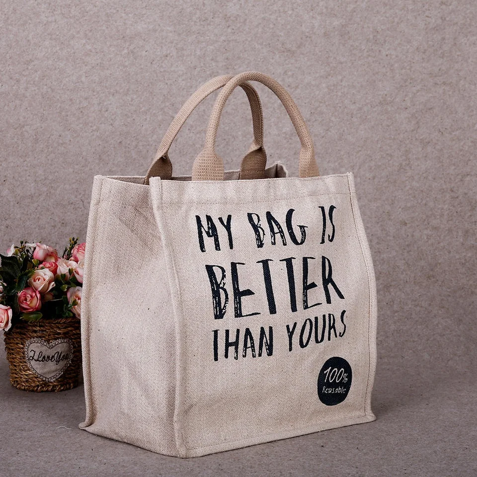 New Folding Storage Foldable Linen Storage Organizer Organize Office Toys Cotton Linen Burlap Jute Bag