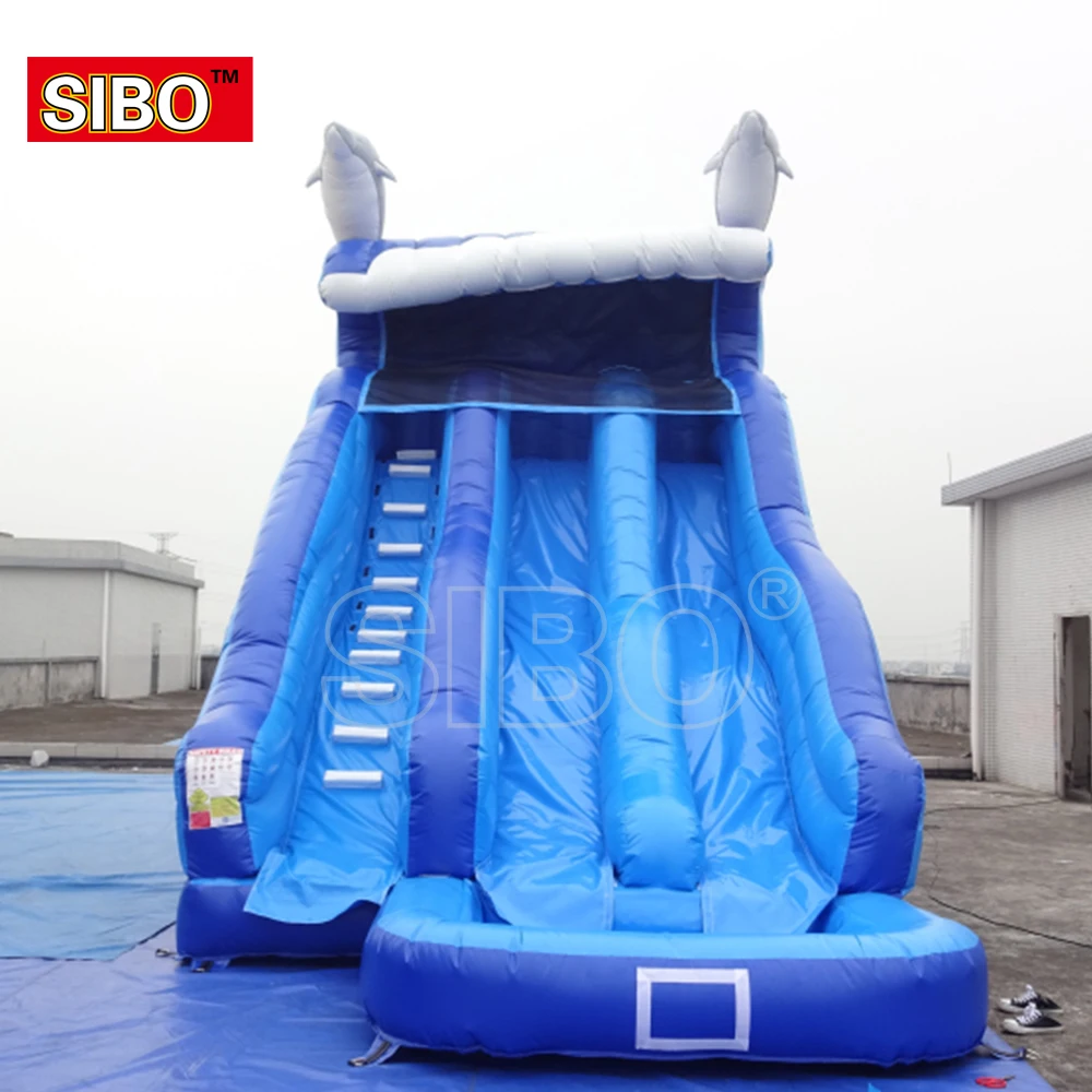 GMIF outdoor hot inflatable equipment blue wave inflatable water slide toy for kids fun in beach