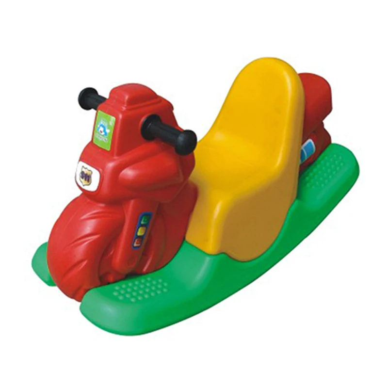 Tri-color chicken plastic toy rocking horse for kids