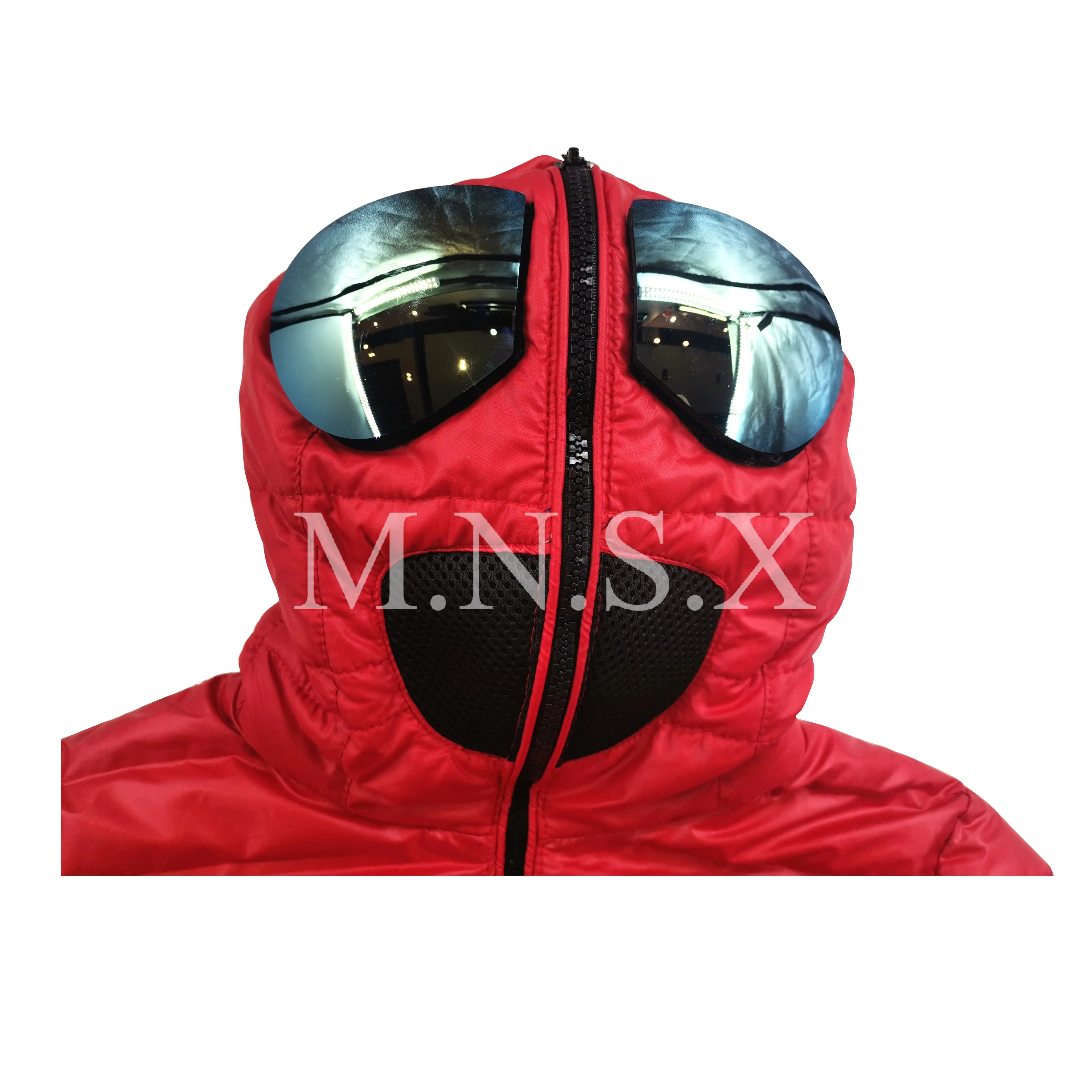  custom fashion shinny cool nylon jacket with glasses boys padding riding cartoon