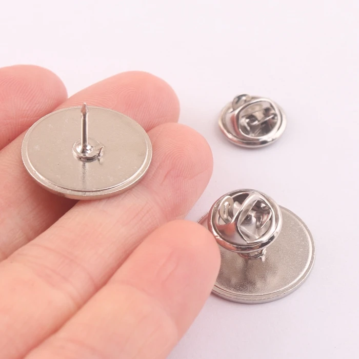 20mm round blank metal badge pin lapel pin with butterfly clutch