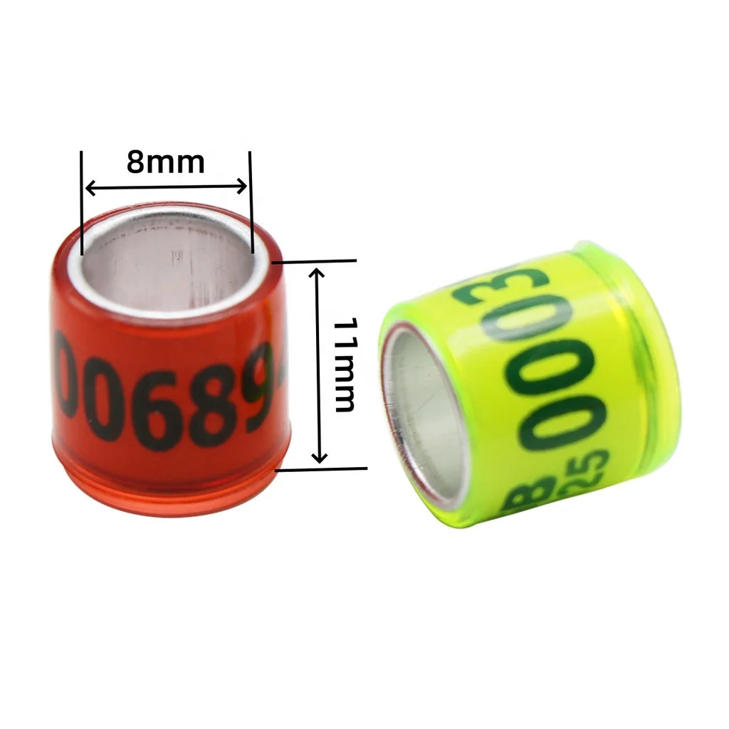 Mixed Color Bands Bird Foot Ring Species Identify Training Rings 8mm Digital Pigeon Foot Ring