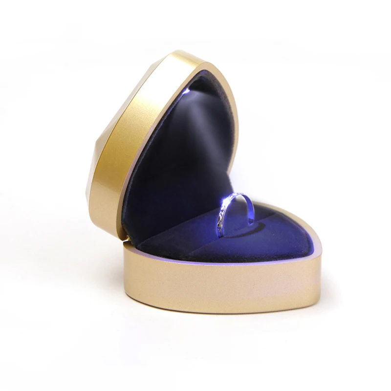Heart LED Light Jewelry Creative Ring Jewelry Collect Gift Box High-end Necklace Jewelry Box Pendant Packing Box