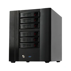 Memory configuration hot swap 6 bays mini itx nas server case with SATA backplane for HTPC