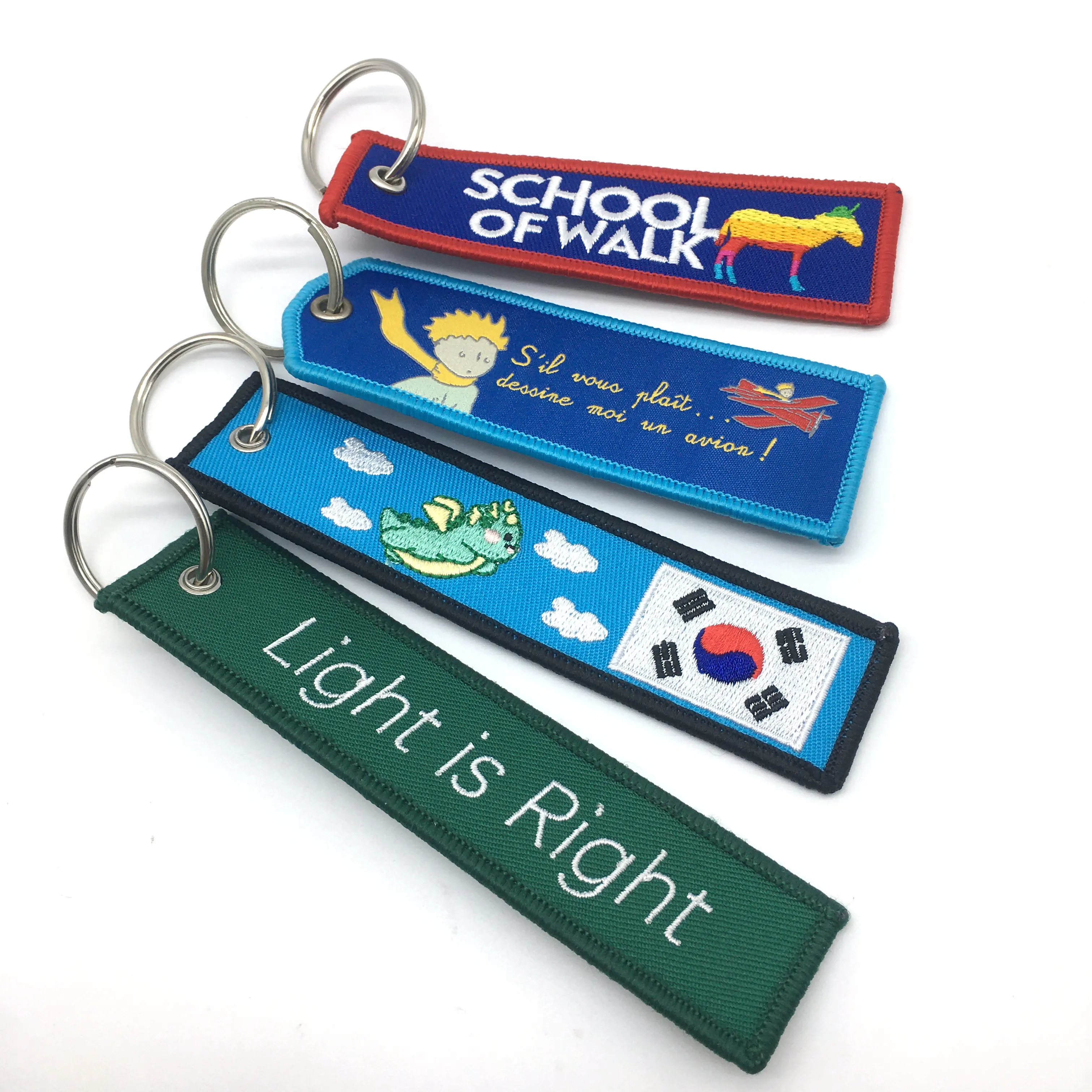 Wholesale Promotional Gifts Custom Cheap Flight Textile Key Jet Tag Fabric Embroidery Motorcycle Car jet tag Keychains