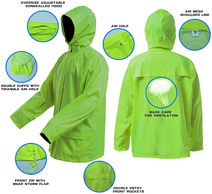 New arrival factory wholesale basic industry waterproof polyester PVC qualified reflective working rainsuit traje de lluvia