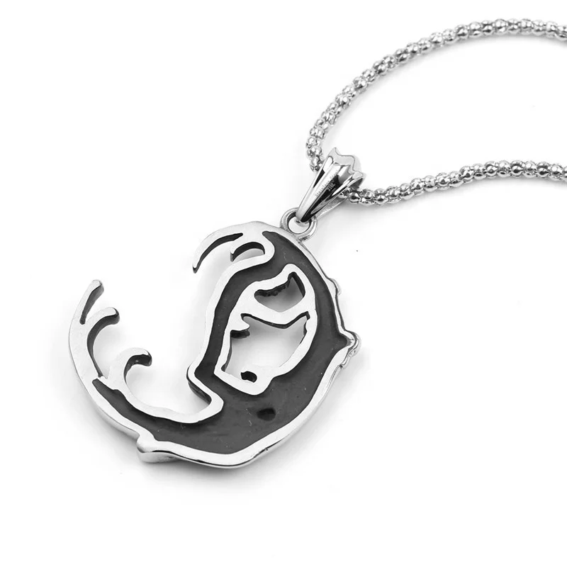 long retro punk silver crescent pendant men women charm triple moon goddess necklace
