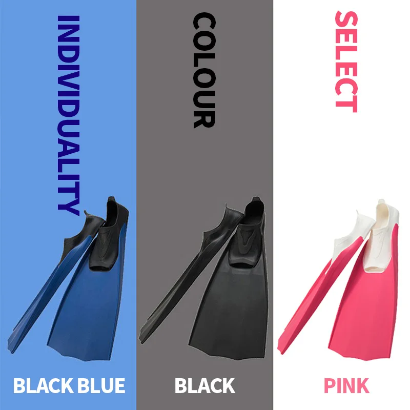 Wholesale price full foot dive fins long blade swimming flipper adult equipment rubber swimming fins scuba freediving