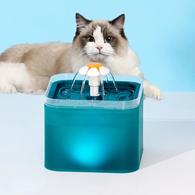 Automatic Pet Water Fountain for Cats and Small Dogs with LED Light 67oz/2.1L Ultra Quiet Cat Drinking Fountain with Filter