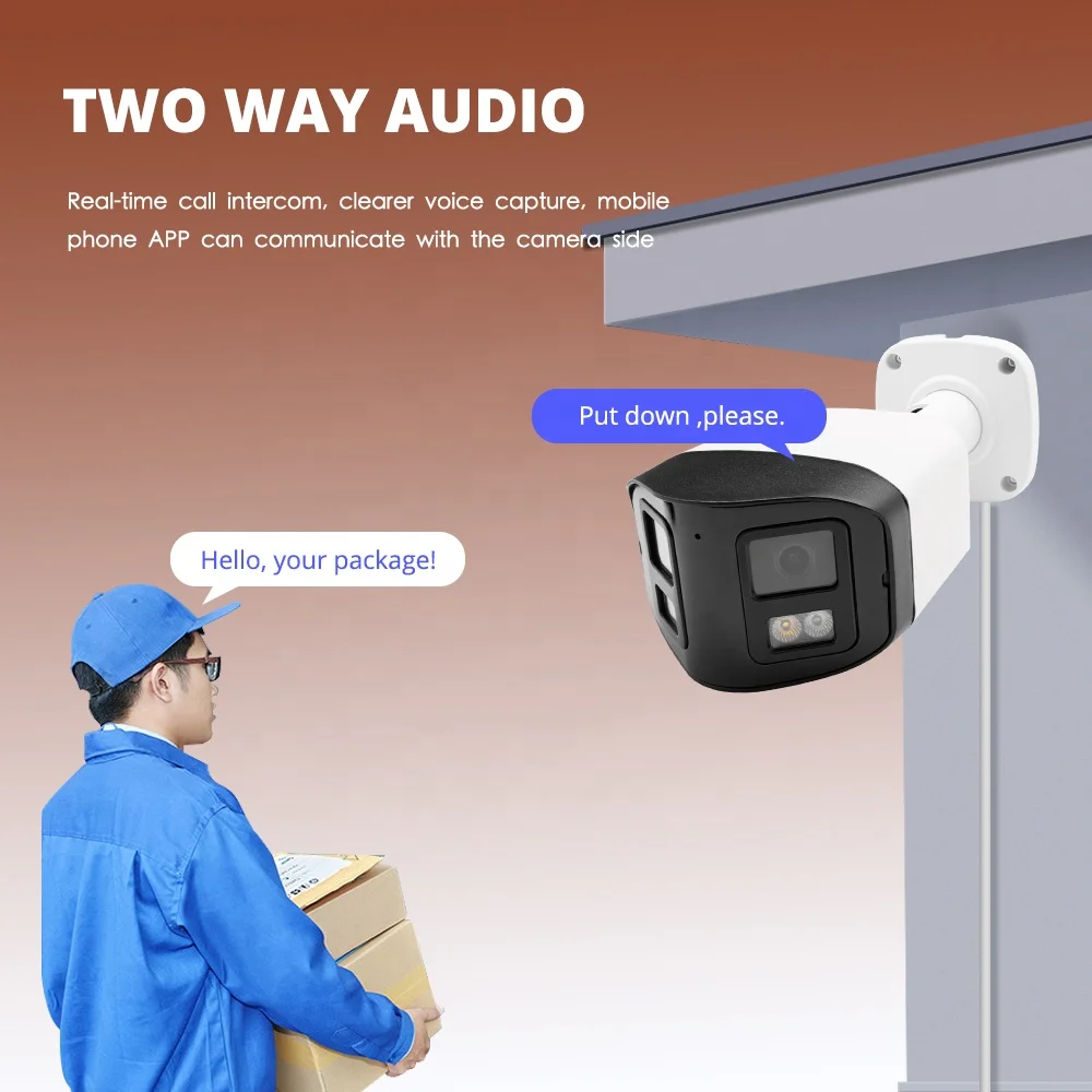 With two way audio and SD card slot Dual lens 180 degree view 24/7 colorful imaging 4MP ColorVu Panoramic POE IP Camera