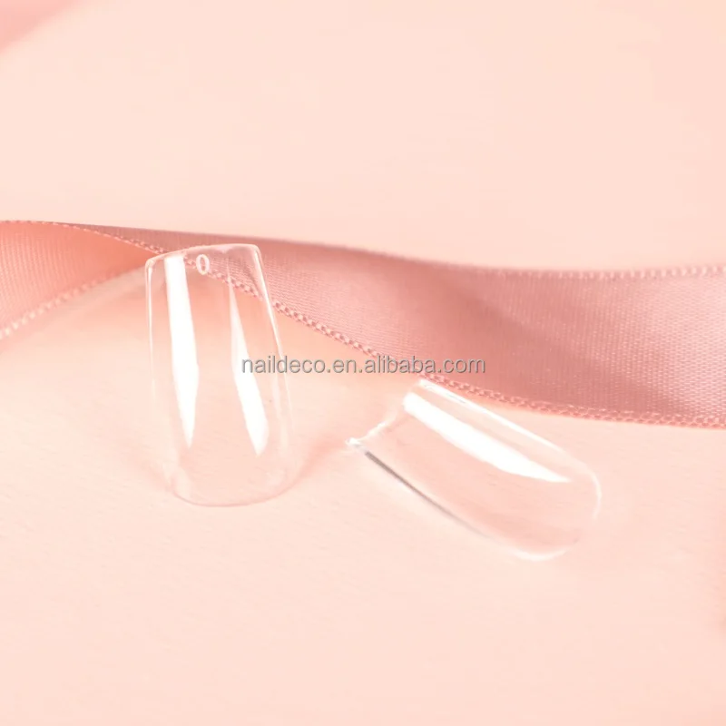 Arch Medium Square Nails French Tips Clear Color Fashion Sculpted Art False Fake Fingernail Extension 120pcs Box Package