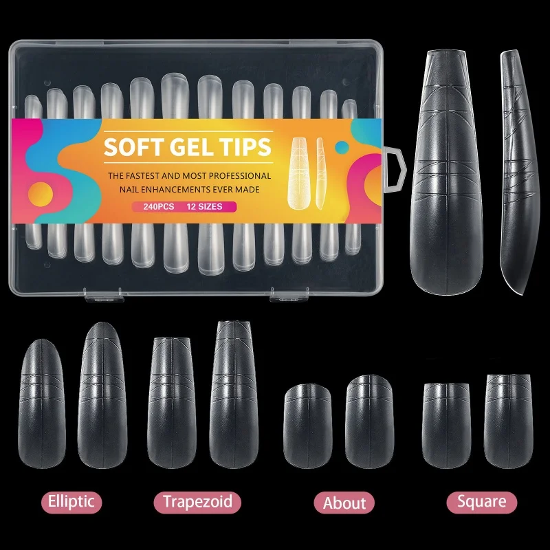 240 шт. мягкие гелевые насадки для наращивания ногтей