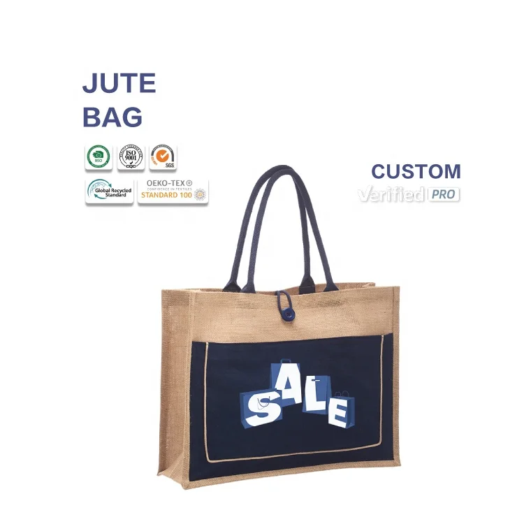 huahao factory wholesale ecological custom printing wedding shopping gift gunny burlap jute tote bags