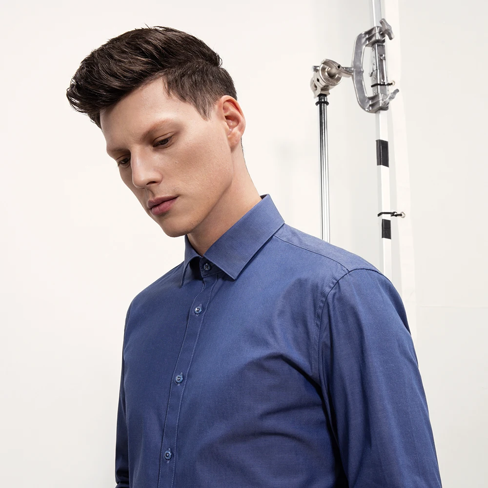 
Kutesmart Custom Design Stylish Long Sleeve Formal 2021 Slim Fit Formal 100 Cotton Men Shirt 