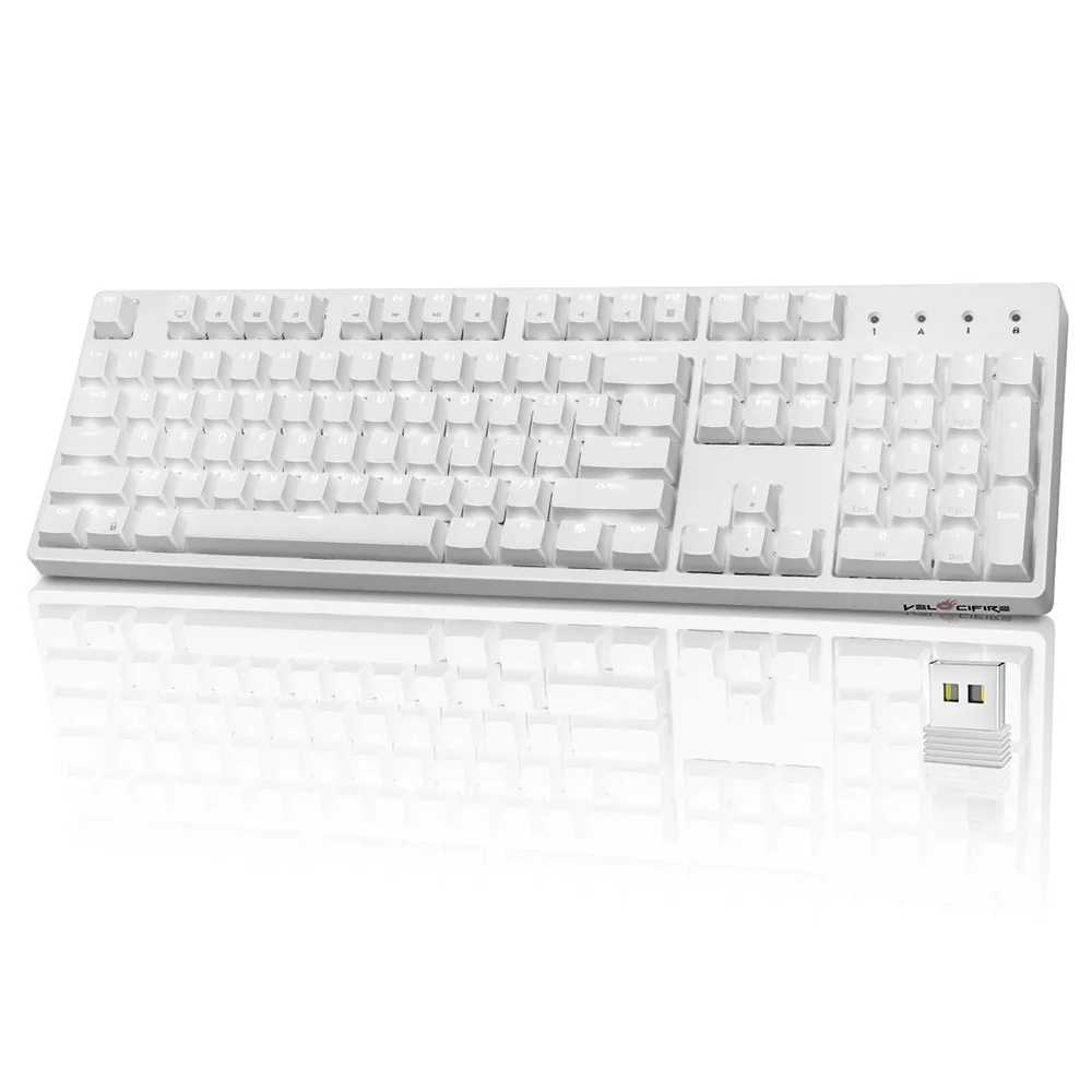 Full Size Mechanical Keyboard 2.4G Wireless Laptop pc Keyboard LED Light up keyboard