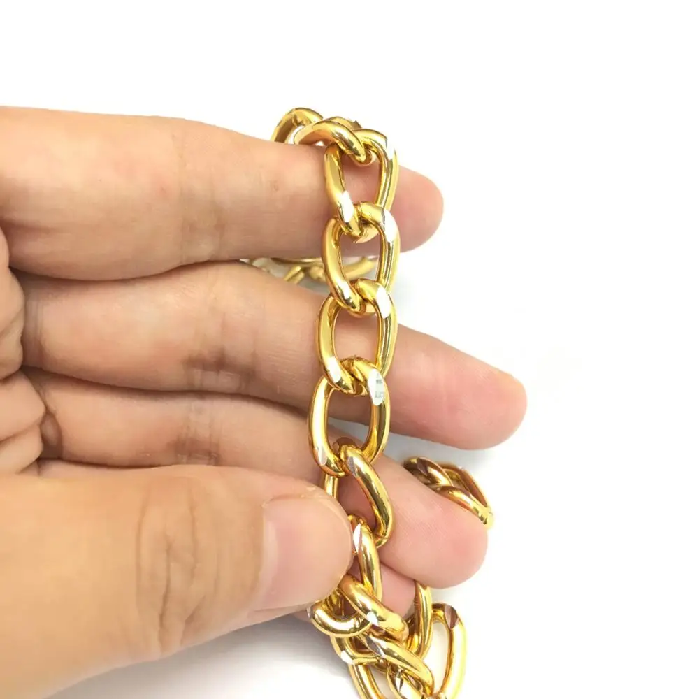 Custom Size Color Aluminum Alloy Fashion Chains Bag Hardware Decoration Metal Chain for garment/clothing/jeans