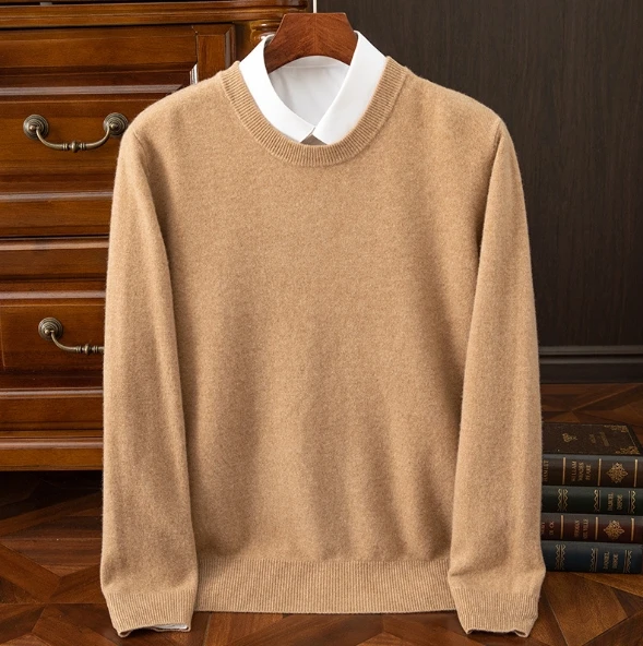 Liu Ming 2025 Trending Product Autumn Winter Men s Clothing O Neck 100% Wool Knitted Long Sleeve Sweaters