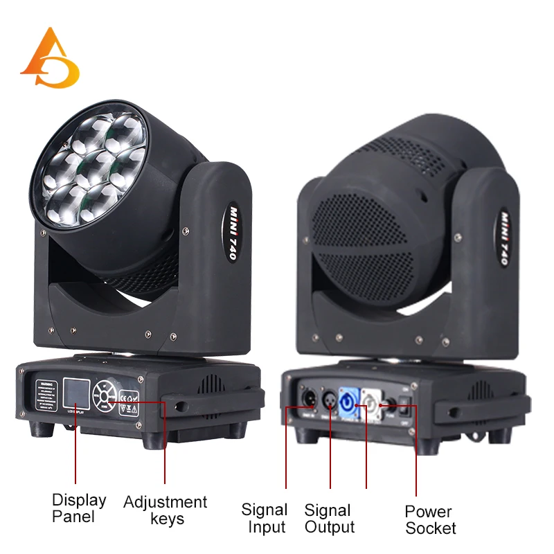 Stage equipment 7x40w mini bee eye moving head light dmx rgbw wash led moving head light