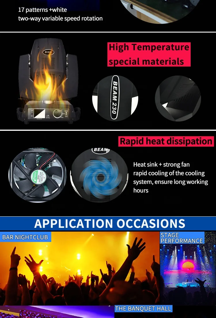 HAT Stock Beam 7r Beam 230 7r Beam 230 7r Moving Head 200w 5r Professional Cabeza Movil Beam 7r 230 Moving Head Light