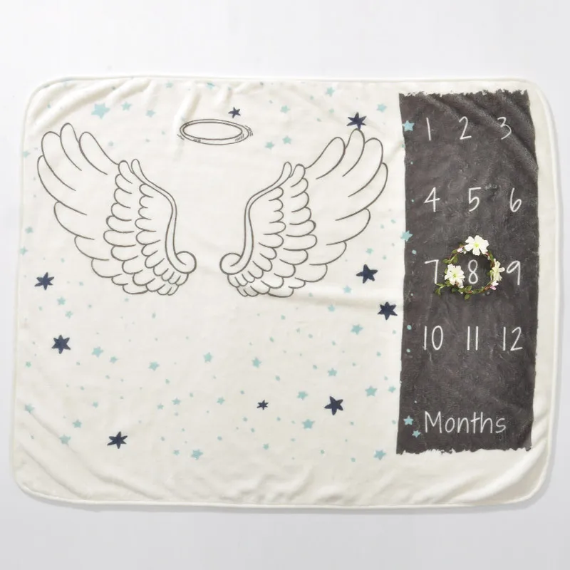 Newborn Soft Baby Photography Props 12 Monthly Baby Milestone Blanket Angel Wing Background Blanket Photo KOREAN Airplane Travel