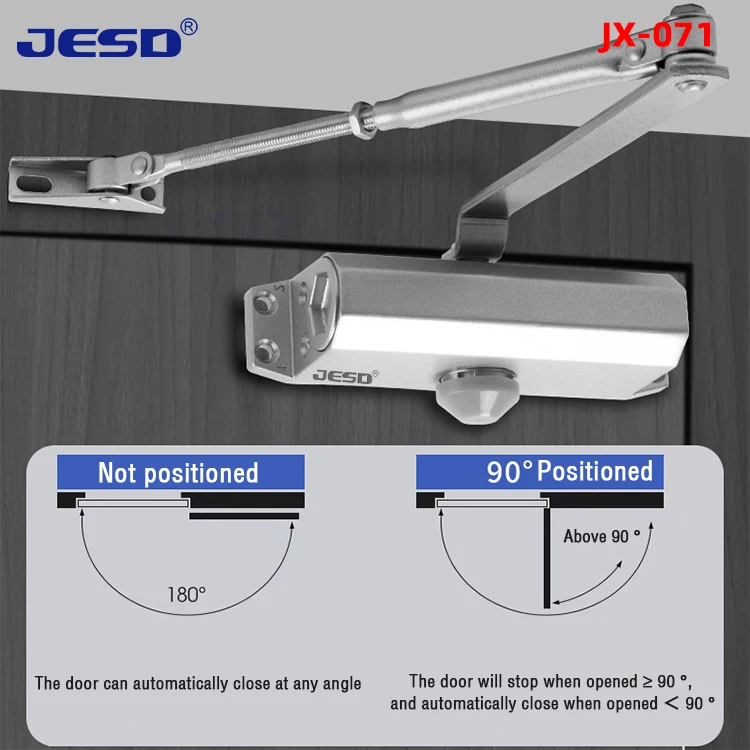 Customized  Door Closer  aluminum  Closer Automatic hydraulic  Closing Door Opener max  45KG Heavy Duty Door closer